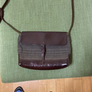 genten 브라운 캔버스 가죽 사코슈
