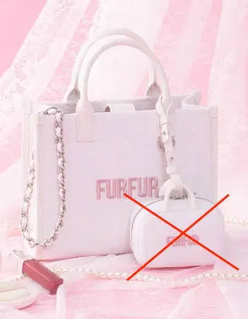 (FURFUR) LPINK 트위드 로고 토트백