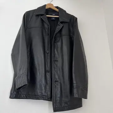 GAP 블랙 가죽 카 코트