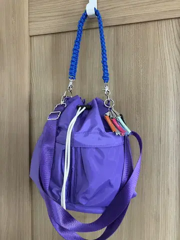 cheek 나일론 숄더백 퍼플