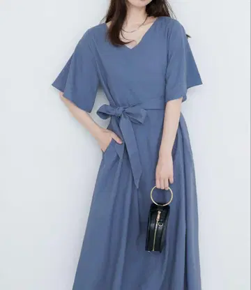 앞뒤 2WAY 벨트 원피스 내추럴 꾸뛰르
