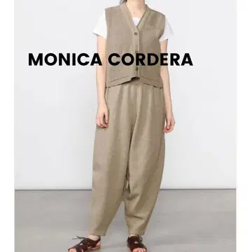MONICA CORDERA 코튼 니트 팬츠 베이지 스페인산
