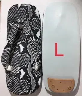 셋타 올 뱀 두 장 두 장 심 인조 가죽 밑창 L 사이즈