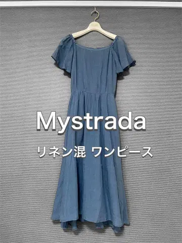 마이 스트라다 Mystrada 린넨 마 혼방 원피스 플레어 A 라인 S