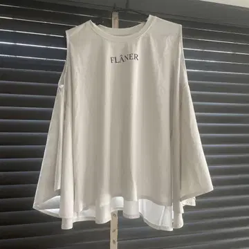 FLANER 화이트 슬리브리스 티셔츠