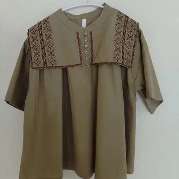 KELEN 자수 칼라 블라우스