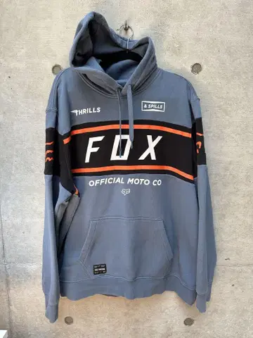 FOX RACING 블루 풀오버 후드티 XL