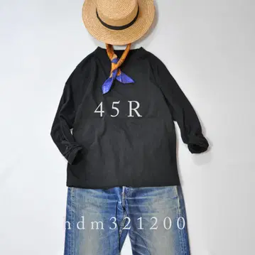 새상품급 45R 도 짠 천축 사각 티셔츠 블랙
