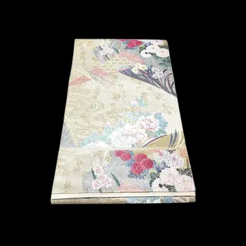 크림색의 럭셔리 후쿠로 오비 기모노 오비 일본 의류 리메이크