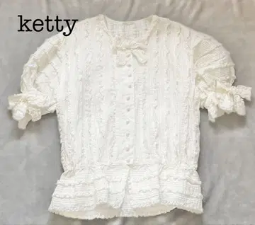 Ketty 피코 프릴 휘핑 크림 핑크 하우스 블라우스 면100%