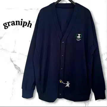graniph 네이비 분또 가디건 자수 라무쵸프