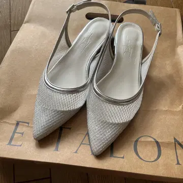 LE TALON 실버 메쉬 뮬 22.5cm