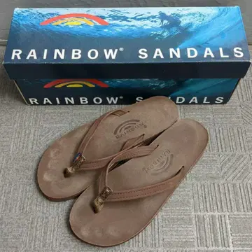 RAINBOW SANDALS 더블 레이어 가죽 내로우 스트랩