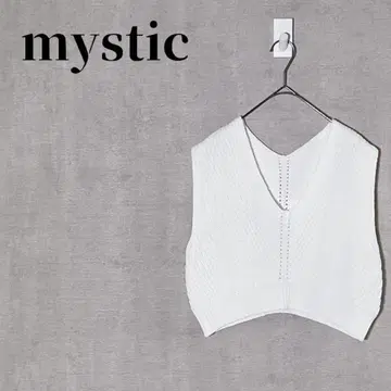 mystic 니트 베스트 내추럴 코튼 100% 화이트 사이즈 2(M)
