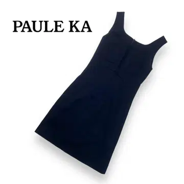 PAULE KA 폴카 원피스 슬리브리스 네이비 컬러 36 무릎 위