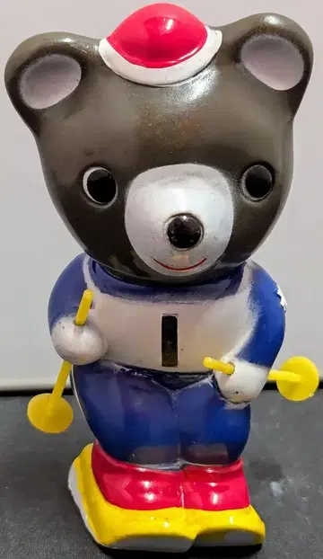 홋카이도 타쿠쇼쿠 은행 저금통 타쿠짱 스키 108mm
