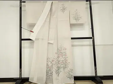 호몬기 꽃무늬 여름 기모노 명주 순수 실크