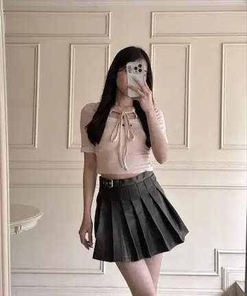 에핀 레이스 리브 2웨이 톱 베이비 핑크