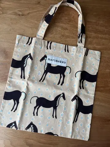 마리메꼬 marimekko 토트백 패브릭 백 무스타탄마