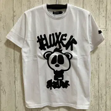 LUXE/R 스컬 베어 자수 반팔 티셔츠
