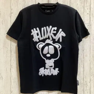 LUXE/R 스컬 베어 자수 반팔 티셔츠