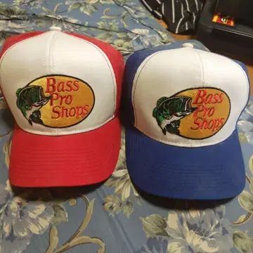 Bass Pro Shops 메쉬 캡 빨강 파랑 세트