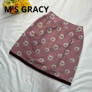M'S GRACY 스커트 빨간색 꽃무늬 36 무릎 위