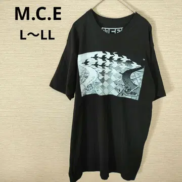 새상품급 M.C.ESCHER 남성용 티셔츠 블랙 에셔 아트 프린트