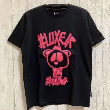 LUXE/R 스컬 베어 자수 반팔 티셔츠