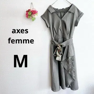 a5826 엑시즈팜 랩 스타일 롱 원피스 레이스 반팔 M