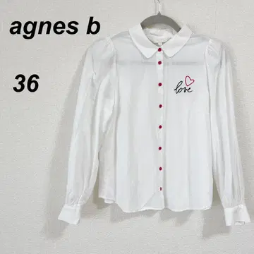 거의 새상품 에네스베 agnes b 긴팔 셔츠 블라우스 36 화이트