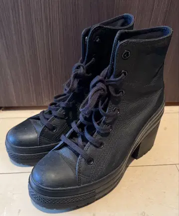 CONVERSE 컨버스 한국 한정판 통굽 스니커즈 블랙 black 가죽