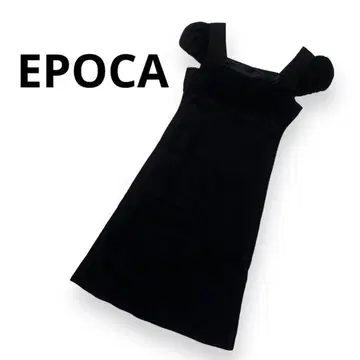 EPOCA 에포카 원피스 반팔 블랙 검정 무릎 기장 사이즈 40