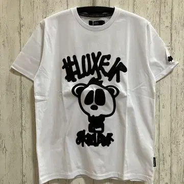 LUXE/R 스컬 베어 자수 반팔 티셔츠