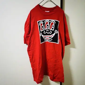 80s 90s 티셔츠 stedman usa Keith haring 빨간색