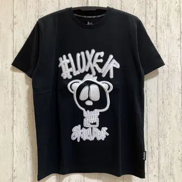 LUXE/R 스컬 베어 자수 반팔 티셔츠
