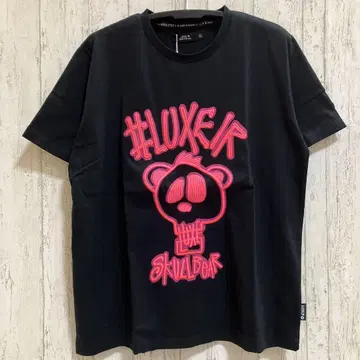LUXE/R 스컬 베어 자수 반팔 티셔츠