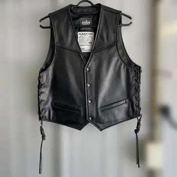 KADOYA K'SLEATHER 블랙 가죽 베스트 3L