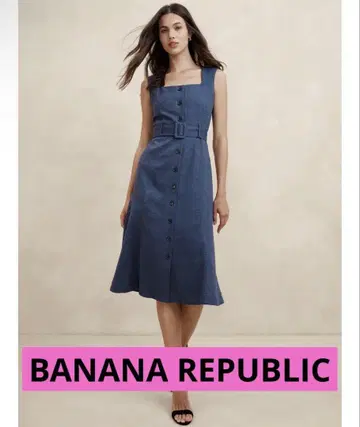 BANANA REPUBLIC 바나나 리퍼블릭 원피스 린넨 코튼 데님