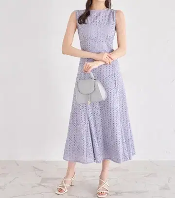 tocco closet 연보라색 슬리브리스 롱 원피스 레이스 고급스러운