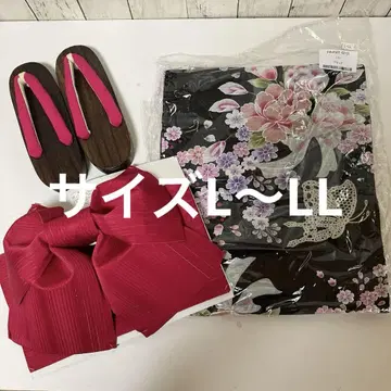 미사용 새상품 유카타 3개 세트 L~LL 블랙 루즈한 사이즈