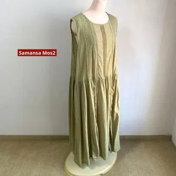 Samansa Mos2 슬리브리스 코튼 롱 원피스 F