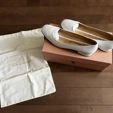 FABIO RUSCONI 화이트 플랫 슈즈