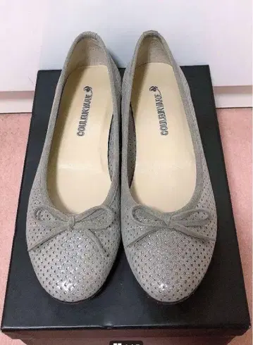 크롤 발리에 발레 슈즈 실버