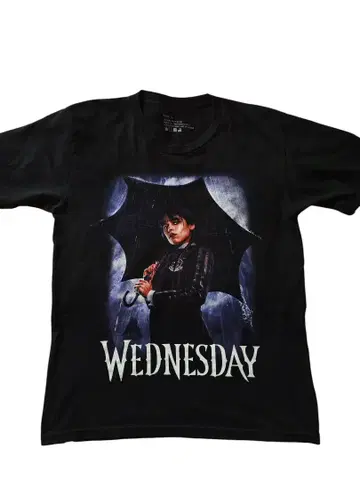 아담스 패밀리 Wednesday 티셔츠 L 사이즈 블랙