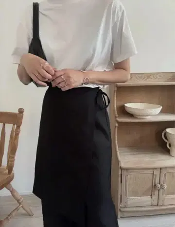 헤더 트윌 랩 스커트 팬츠