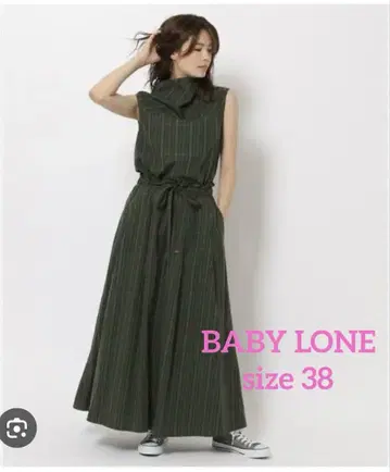 BABY LONE 그린 체크 슬리브리스 셋업