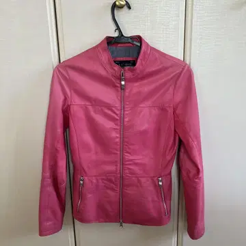 Armani Jeans 핑크 가죽 자켓 38