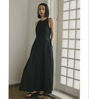 스타일 믹서 백 오픈 아메슬리 데님 원피스