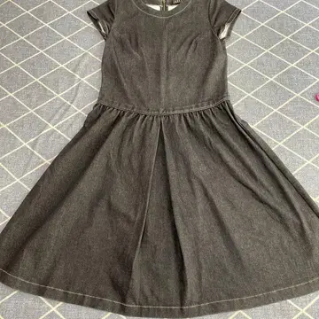 IKUKO 반팔 데님 플레어 원피스 2